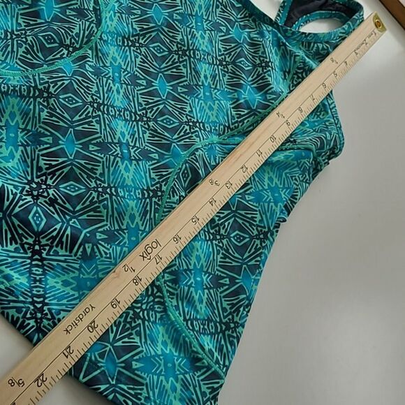 ATHLETA RACERBACK ZIP POCKET SWIM TANK TANKINI TOP SMALL MEDIUM S M - Picture 3 of 7